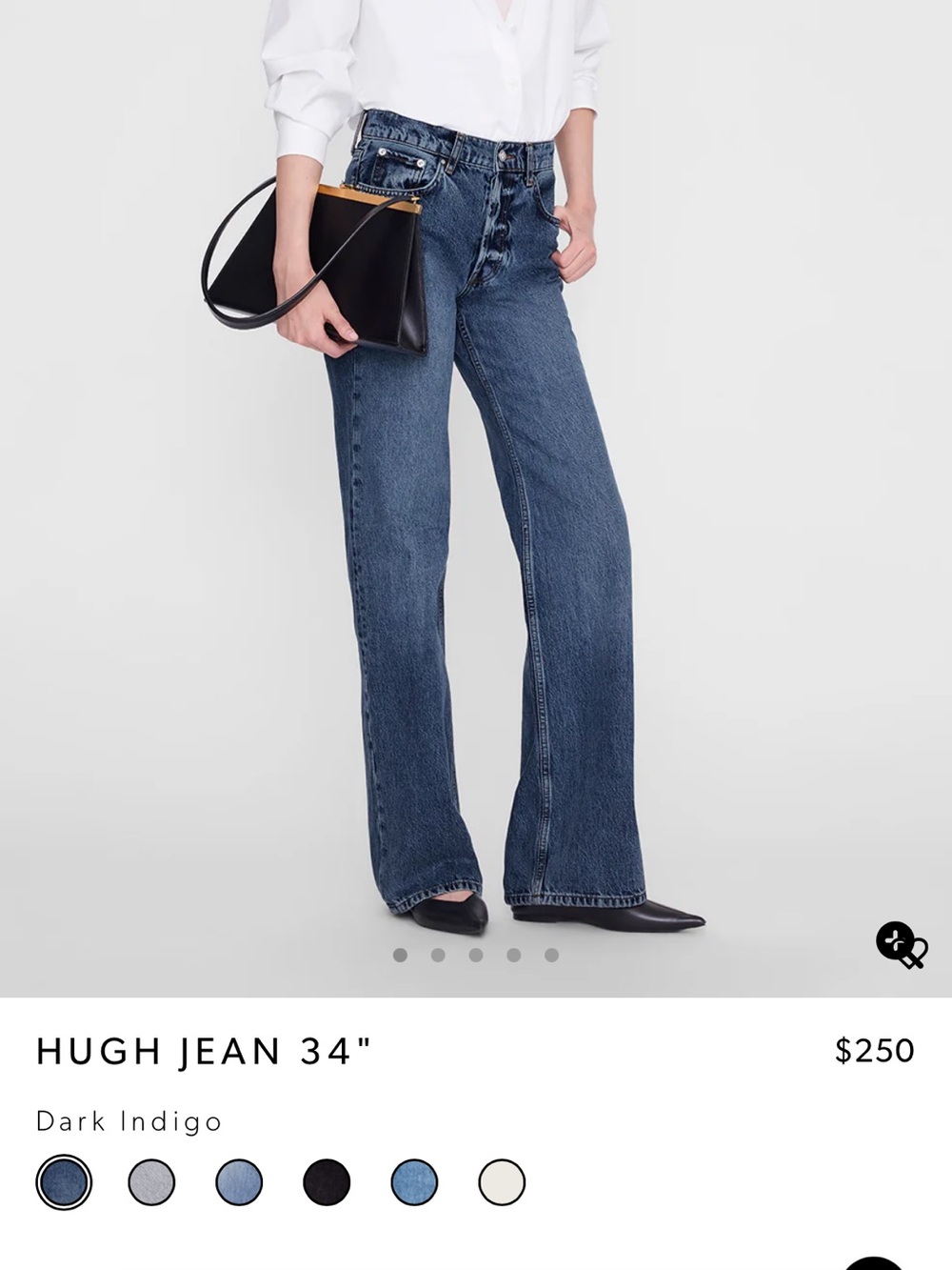 Anine Bing Hugh Jean - Dark Indigo Women’s Straight-Leg Jeans